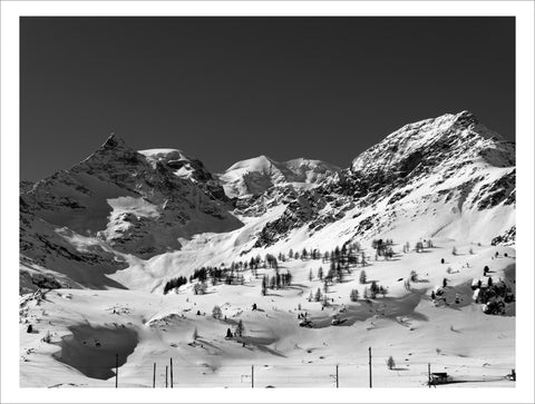 Margherita Lazzati | Cartoline dall'Engadina | Vista Palu | ML EN 09 | due formati: 42 x 59,4 cm - 63 x 83 cm