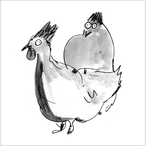 Beatrice Gaspari | Due galline | 27 x 27 cm | (MINI BEA 31)