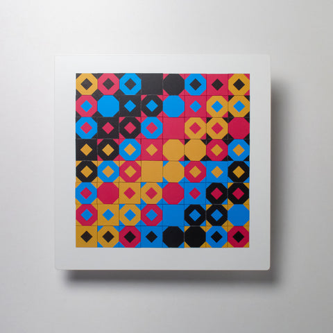 Adriano Attus | Neometria on Black/White Board | 16 | Diamonds I