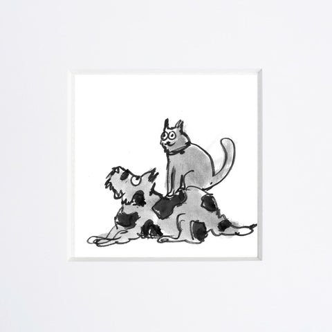 Beatrice Gaspari | Cane e gatto | 20 x 20 cm | (MINI BEA 10)