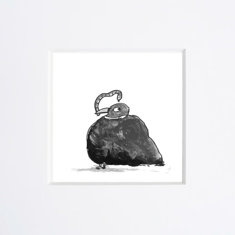 Beatrice Gaspari | Piccione e verme | 20 x 20 cm | (MINI BEA 11)