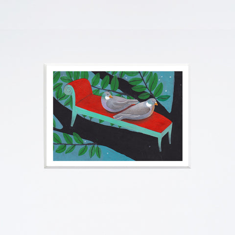 Simona Mulazzani | Colombi di primavera | 25 x 25 cm | (MINIMU 85)