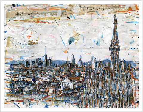 Daniele Righi Ricco | Città | 42 x 53,5 cm | Milano (Skyline) | DRR 08