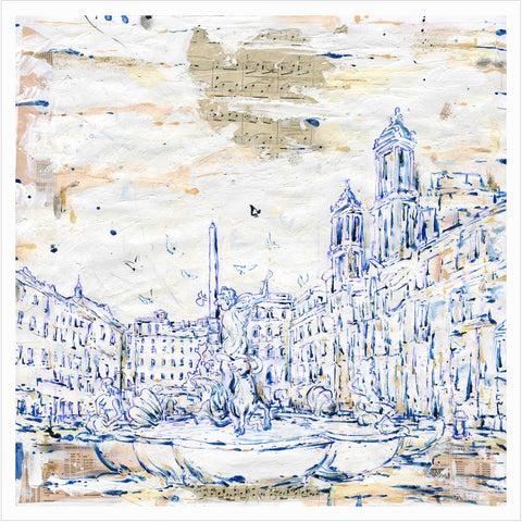 Daniele Righi Ricco | Città | 42 x 42 cm | Piazza Navona (Roma) | DRR 03