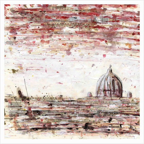 Daniele Righi Ricco | Città | 42 x 42 cm | Red Vatican | DRR 02