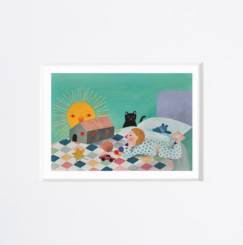 Simona Mulazzani | Bimbo sul letto | 25 x 25 cm | (MINIMU 30)