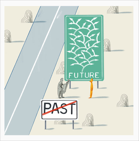 Past Future Illustrazione di Guido Scarabottolo