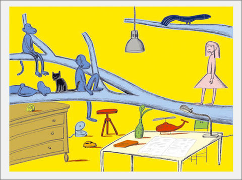 scimmie Illustrazione di Guido Scarabottolo