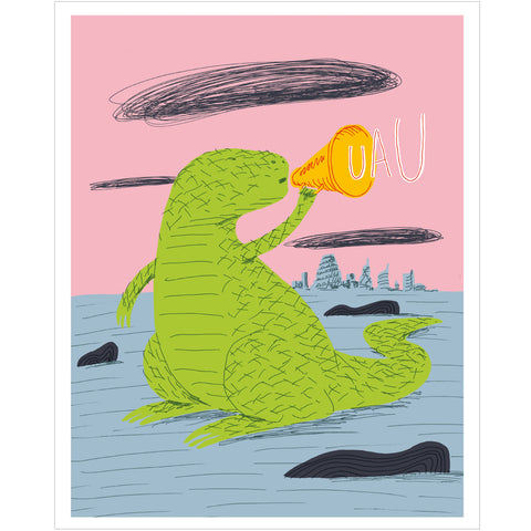 Guido Scarabottolo Illustrazione Stampa Fine Art Dinosauro