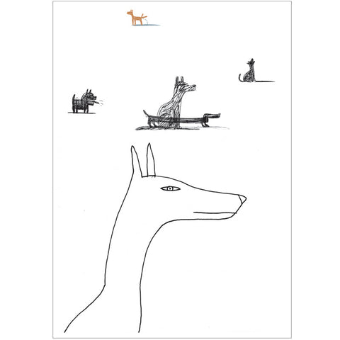 Guido Scarabottolo Illustrazione Stampa Fine Art cani