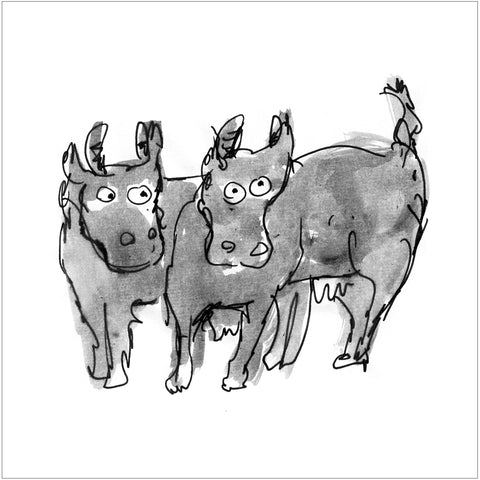 Beatrice Gaspari | Due mucche | 27 x 27 cm | (MINI BEA 23)