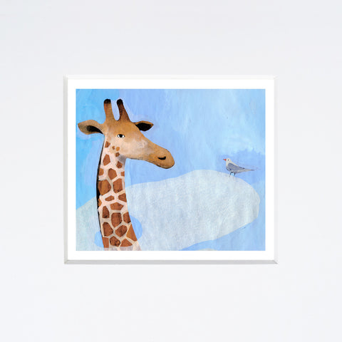 Simona Mulazzani | Giraffe, nuvole e uccellini | 25 x 25 cm | (MINIMU 73)