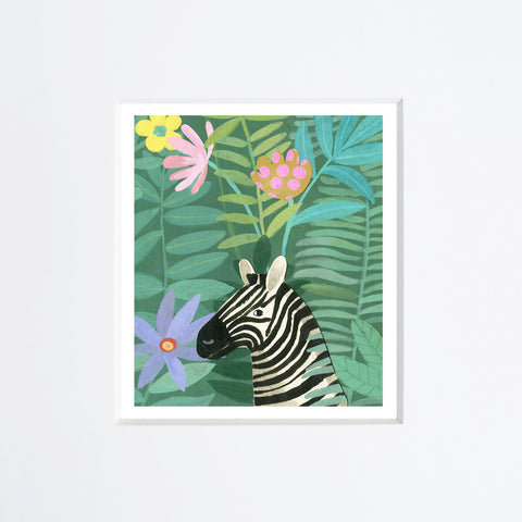 Simona Mulazzani | Zebra e fiori | 25 x 25 cm | (MINIMU 78)