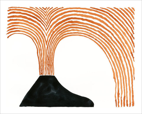 vulcano illustrazione di Guido Scarabottolo